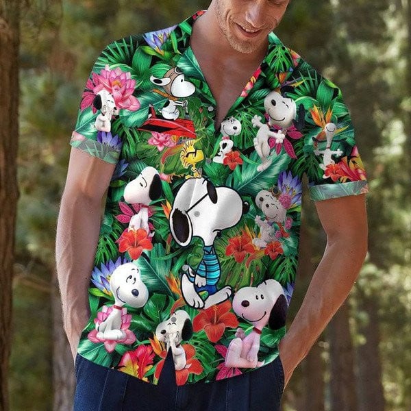 Funny Snoopy The Peanuts 6k850 Print Short Sleeve Hawaiian Shirt 157