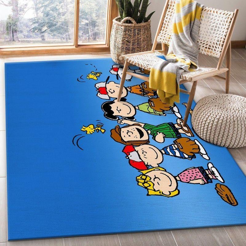 Disney Peanuts Snoopy And Friends Area Rug Living Room Rug Home Decor Floor Decor