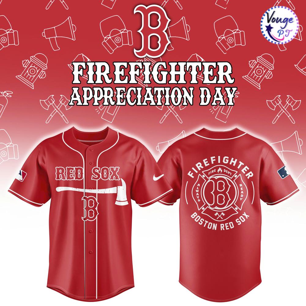Boston Red Sox Firefighter Application Baseball Jersey 