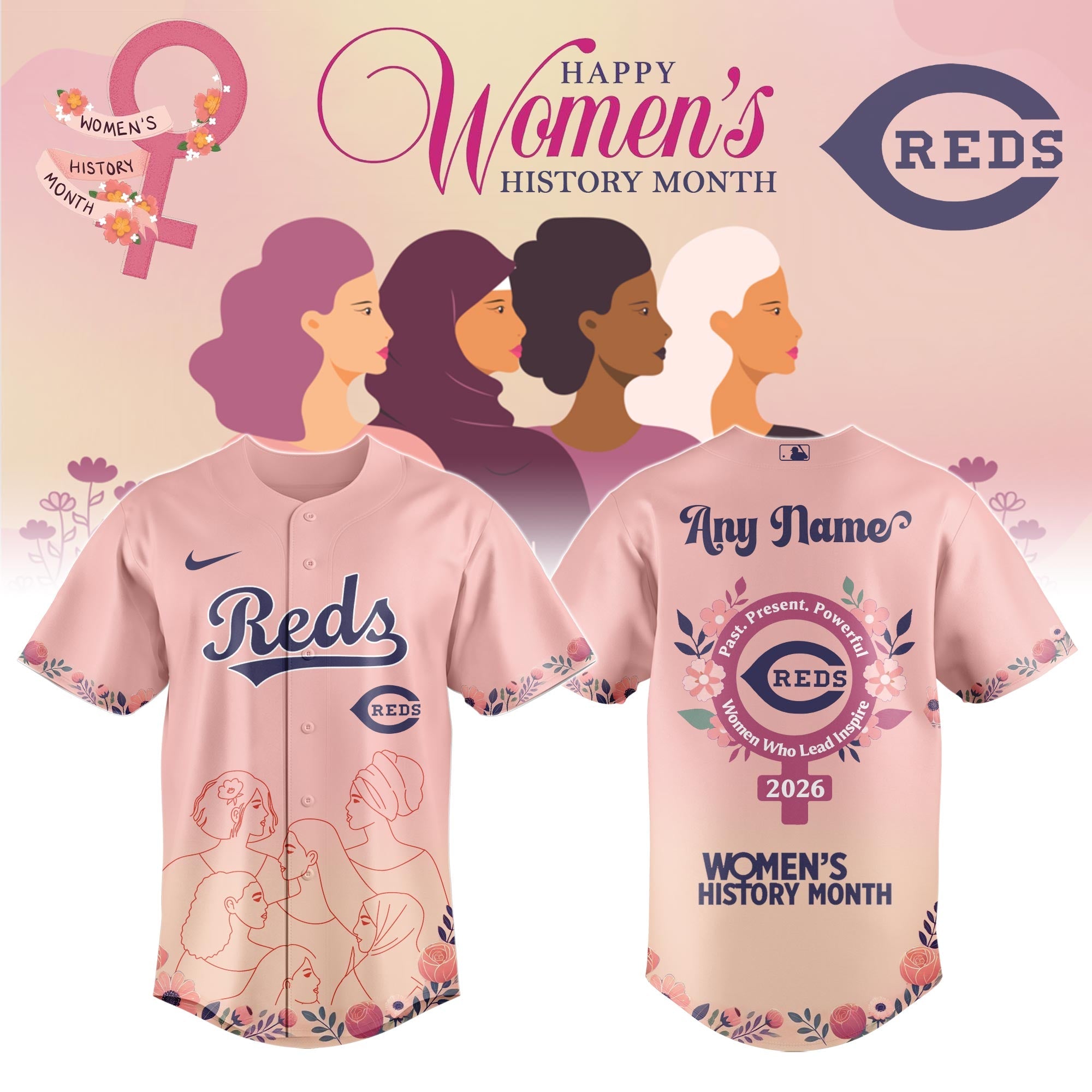 CIN Reds special Women’s History Month Limited Edition Jersey